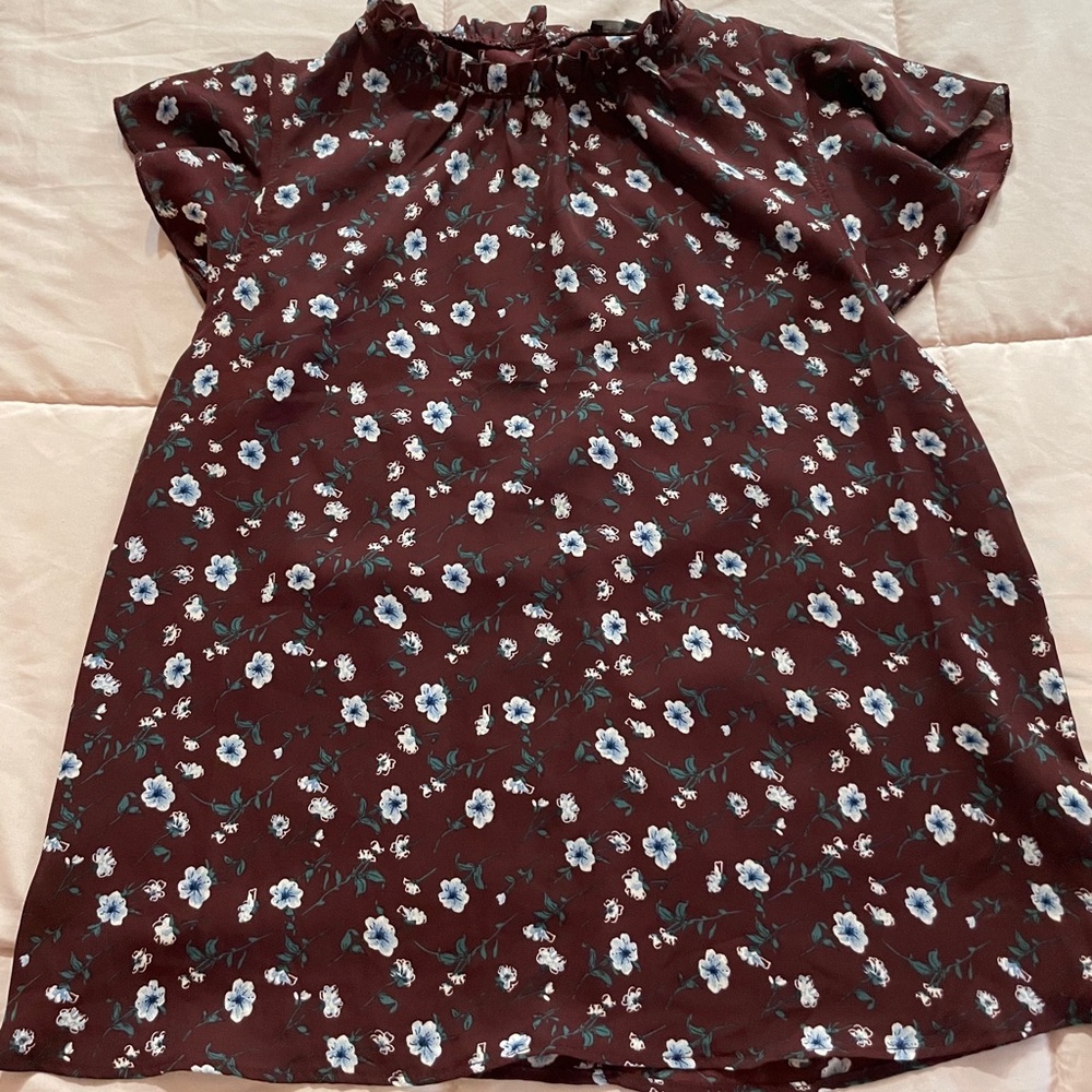 Burgundy floral shirt